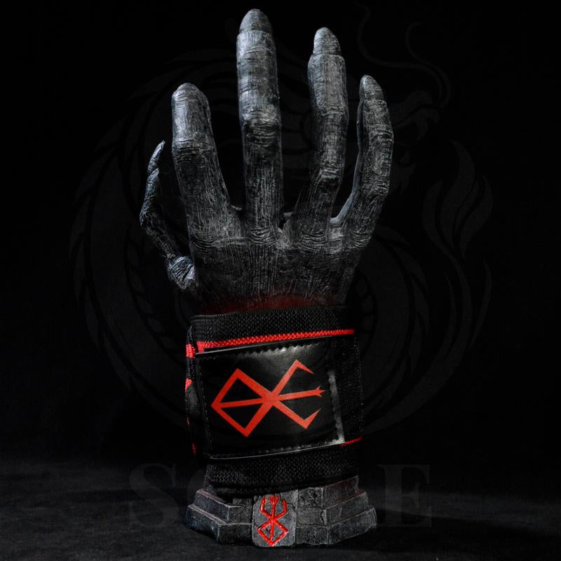 Berserk Anime Leather Wrist Wraps 19" Premium Quality for Powerlifting, Bodybuilding, Weightlifting, Wrist Support Bracelets & Lifting Accessories