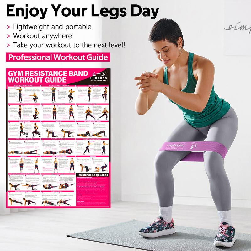 Summer Sports Exercise Resistance Loop Bands Set, 5 Counts Elastic Squat Resistance Bands, Yoga Stretch Strap, Gym Exercise Equipment for Home Workout, Gymtok, Spring Gift, Girlfriend Gift, Valentine'S Day Gift