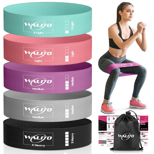 Summer Sports Exercise Resistance Loop Bands Set, 5 Counts Elastic Squat Resistance Bands, Yoga Stretch Strap, Gym Exercise Equipment for Home Workout, Gymtok, Spring Gift, Girlfriend Gift, Valentine'S Day Gift
