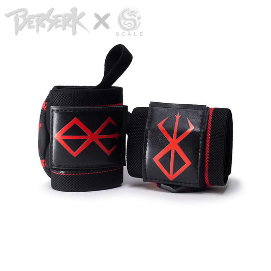 Berserk Anime Leather Wrist Wraps 19" Premium Quality for Powerlifting, Bodybuilding, Weightlifting, Wrist Support Bracelets & Lifting Accessories
